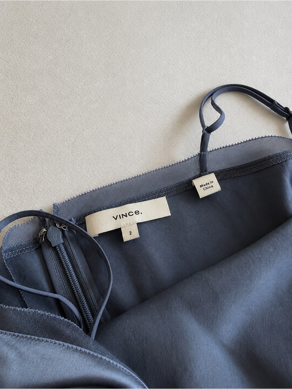 Vince Slate Blue Satin Spaghetti-Strap Jumpsuit - Picture 2 of 2